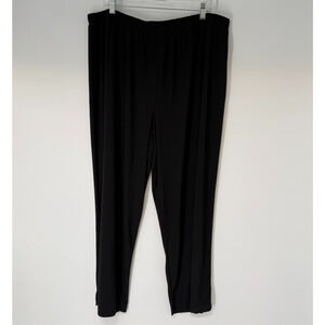 NWT Vikki Vi Pants Womens Sz 3XP Black Stretch Knit Slinky Elastic Waist Travel